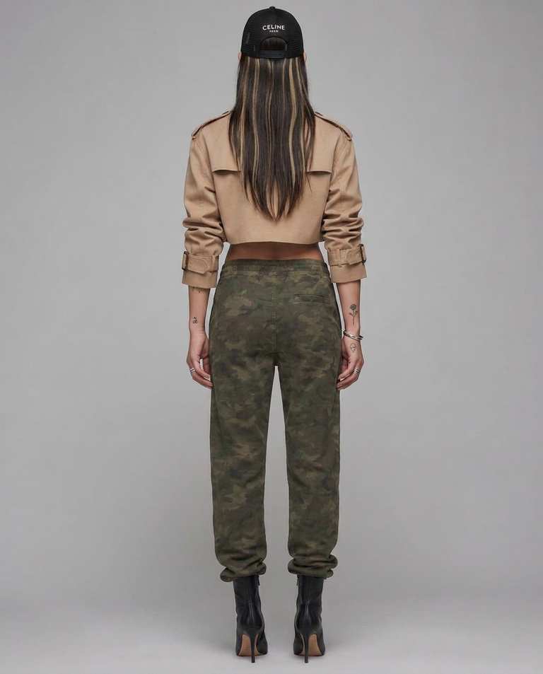 TAN TRENCH BLAZER — back view
