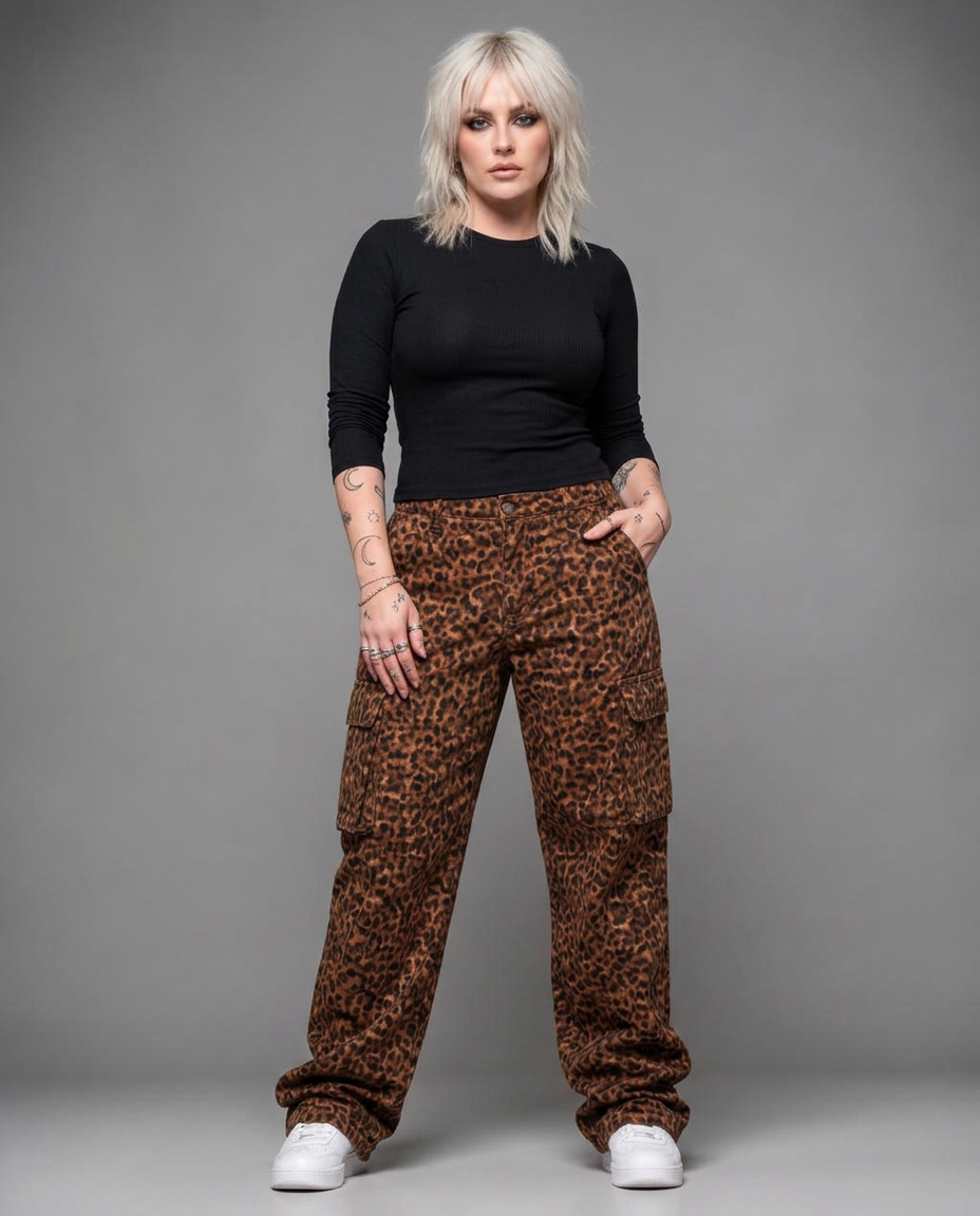 LEOPARD CARGO PANT