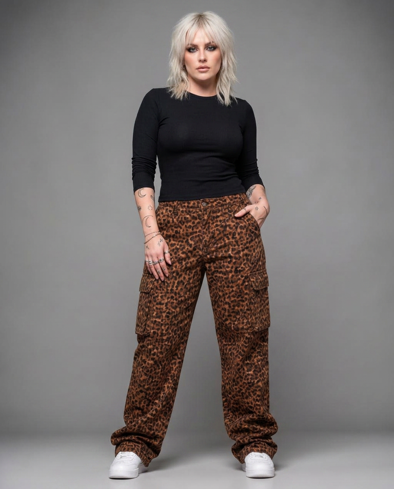 LEOPARD CARGO PANT