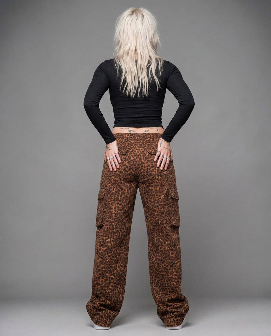 LEOPARD CARGO PANT — alternate view