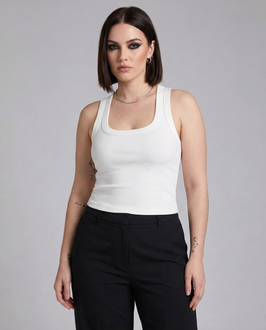 RIBBED HALTER TANK