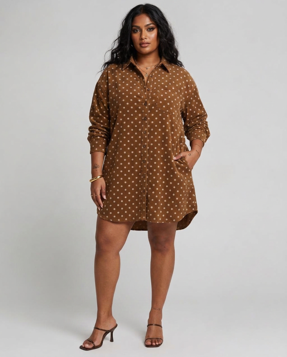 COCOA POLKA SHIRT DRESS
