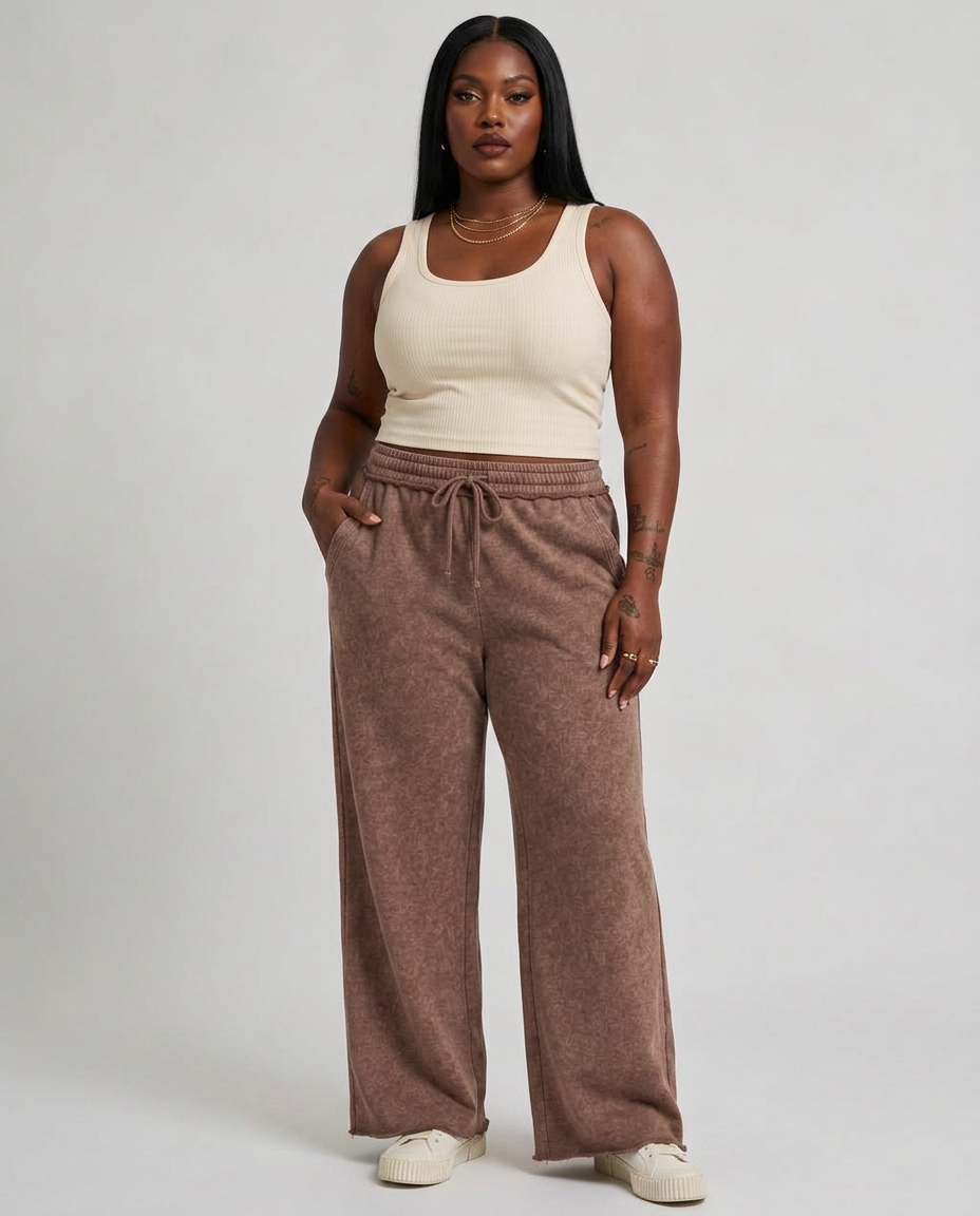 WASHED WIDE-LEG SWEATPANT